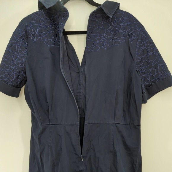 Bradgley Mischka Navy Embroidered Floral Sheath‎ Dress - Picture 13 of 13